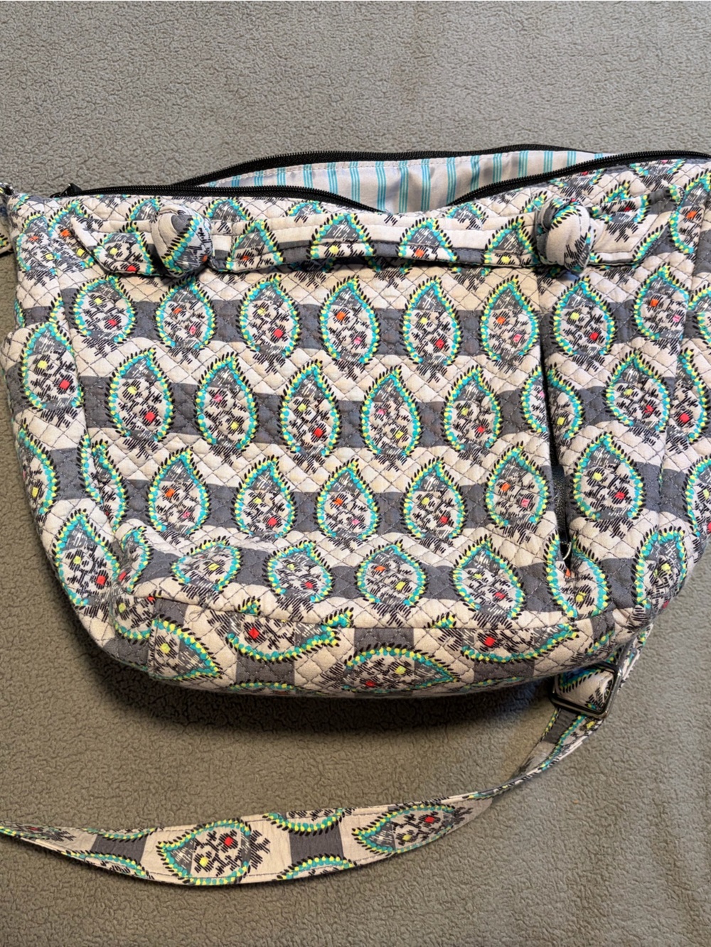 Vera Bradley On the Go Satchel in Paisley Strips